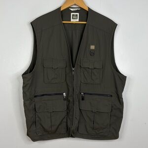 Vintage Tilley Vest Men 2XL Brown Travel Fishing Hiking Camping Canada Y2K